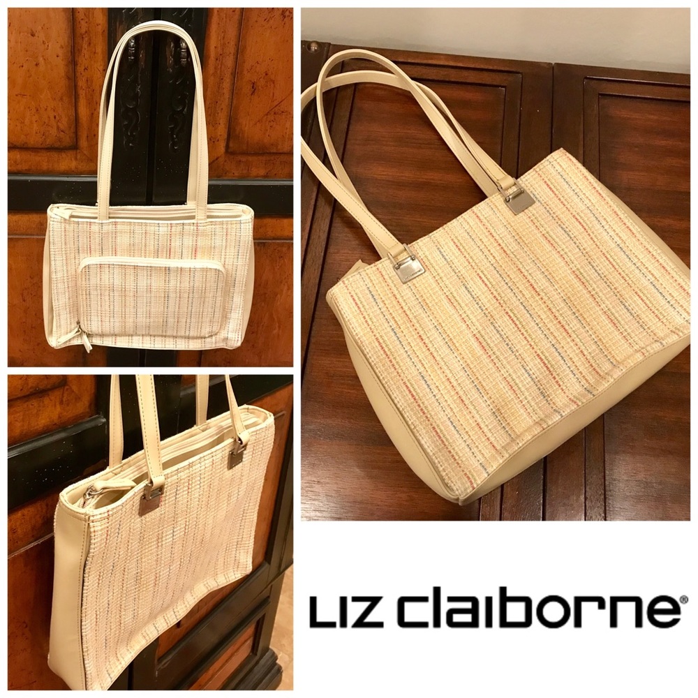 Liz Claiborne tweed handbag shoulder bag purse